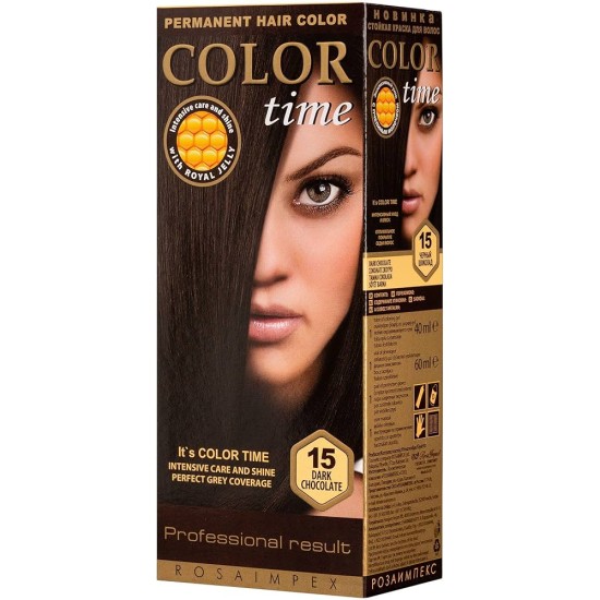COLOR TIME ΣΕΤ ΒΑΦΗ ΜΑΛΛΙΩΝ Ν.15 ΣΟΚΟΛΑΤΙ ΣΚΟΥΡΟ 115ml