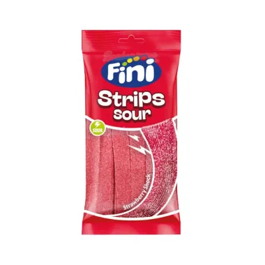 FINI ΖΑΧΑΡΩΤΑ 90GR SOUR STRIPS (ΓΛΩΣΣΕΣ) STRAWBERRY SHOCK