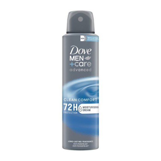 DOVE BODY SPRAY 150ml MEN CARE ADVANCED CLEAN COMFORT