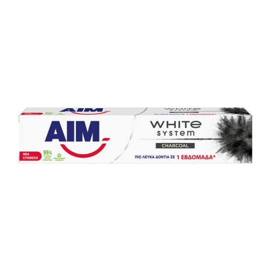 AIM ΟΔΟΝΤΟΚΡΕΜΑ 75ML WHITE SYSTEM CHARCOAL