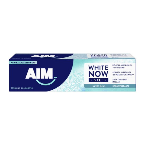 AIM ΟΔΟΝΤΟΚΡΕΜΑ 75ML WHITE NOW 3IN1 FRESH KISS