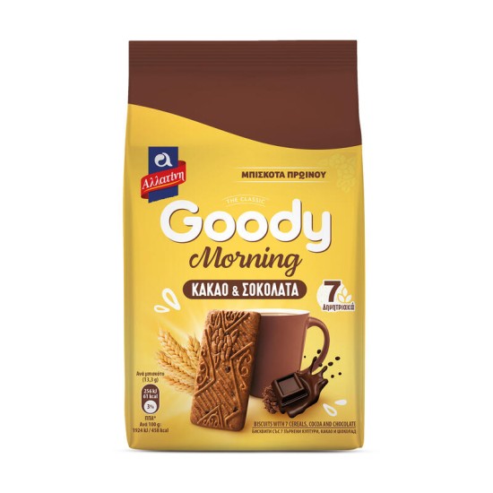 ΑΛΛΑΤΙΝΗ ΜΠΙΣΚΟΤΑ GOODY MORNING 160GR ΚΑΚΑΟ & ΣΟΚΟΛΑΤΑ
