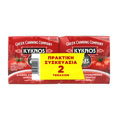 KYKNOS 2X500GR ΚΛΑΣΣΙΚΟΣ ΧΥΜΟΣ ΤΟΜΑΤΑΣ ΕΛ.ΣΥΜΠΥΚΝΩΜΕΝΟΣ