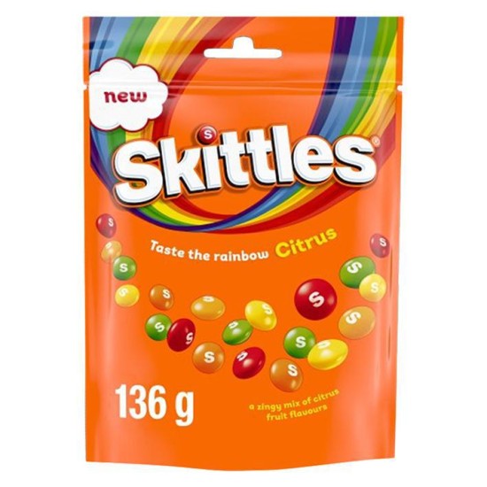 SKITTLES 136GR CITRUS (ΠΟΡΤΟΚΑΛΙ) X15τεμ