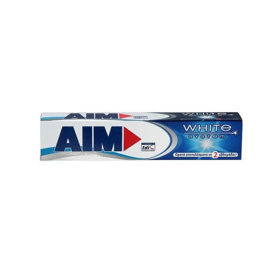 AIM ΟΔΟΝΤΟΚΡΕΜΑ 75ML WHITE SYSTEM ΜΠΛΕ