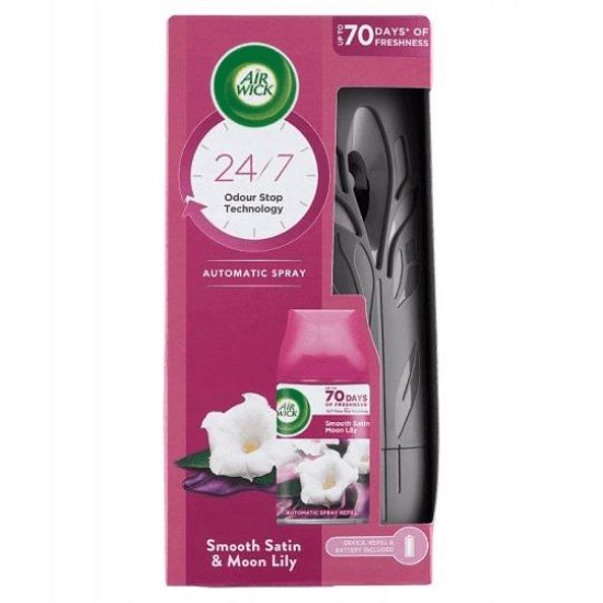AIR WICK 250ml ΣΥΣΚΕΥΗ ΜΑΥΡΗ + SMOOTH SATIN&MOON LILY
