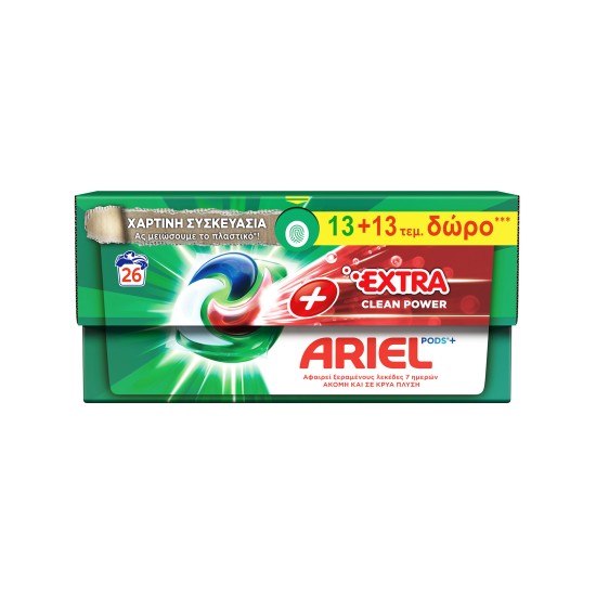 ARIEL PODS 13 + 13 (26 ΤΑΜΠΛΕΤΕΣ) EXTRA CLEAN POWER