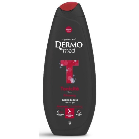 DERMOMED SHOWER GEL 650ml TONICITA GINSENG ΜΑΥΡΟ