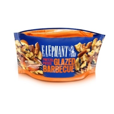 ELEPHANT BAKES PRETZELS PIECES GLAZED BARBECUE 75gr
