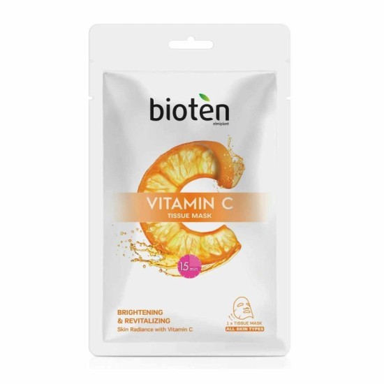 BIOTEN ΥΦΑΣΜΑΤΙΝΗ ΜΑΣΚΑ ΠΡΟΣΩΠΟΥ VITAMIN C (BRIGHTENING&RENITALIZING)