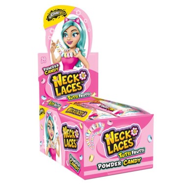 JOHNY BEE POWDER CANDY NECKLACES TUTTI FRUTTI 50ΤΕΜ