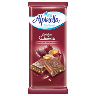 ALPINELLA ΣΟΚΟΛΑΤΑ 90gr ΓΑΛΑΚΤΟΣ ΜΕ ΦΥΣΤΙΚΙ ΚΑΙ ΣΤΑΦΙΔΑ