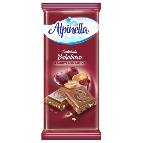ALPINELLA ΣΟΚΟΛΑΤΑ 90gr ΓΑΛΑΚΤΟΣ ΜΕ ΦΥΣΤΙΚΙ ΚΑΙ ΣΤΑΦΙΔΑ
