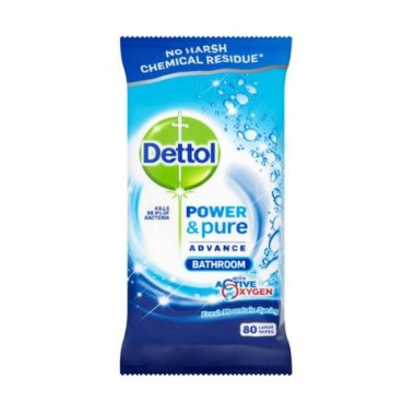 DETTOL ΥΓΡΑ ΜΑΝΤΗΛΑΚΙΑ 72wipes POWER & PURE BATHROOM