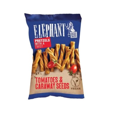 ELEPHANT BAKES PRETZELS WITH A TWIST TOMATOES & CARAWAY SEEDS 80gr