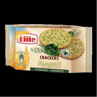 ELITE CRACKERS ΜΕ ΣΠΑΝΑΚΙ/ΑΝΗΘΟ 105gr