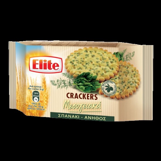 ELITE CRACKERS ΜΕ ΣΠΑΝΑΚΙ/ΑΝΗΘΟ 105gr