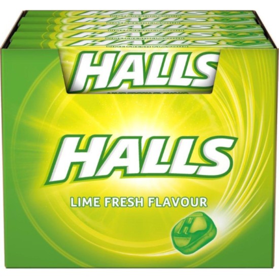 HALLS ΜΑΣΟΥΡΙ LIME (20*33,5gr)