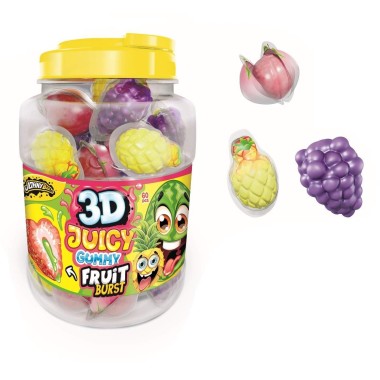 JOHNY BEE 3D JUICY GUMMY ΖΕΛΕΖΑΚΙΑ ΦΡΟΥΤΑ DISPLAY 60ΤΕΜ