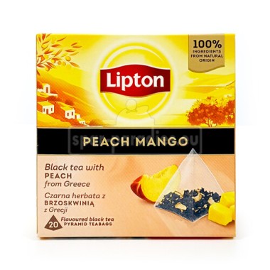 LIPTON  ΜΑΥΡΟ ΤΣΑΙ ΜΕ ΡΟΔΑΚΙΝΟ & ΜΑΝΓΚΟ 20 ΦΑΚΕΛΑΚΙΑ ΠΥΡΑΜΙΔΑ 34gr