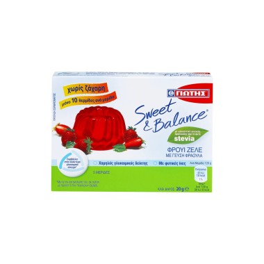 ΓΙΩΤΗΣ SWEET & BALANCE ΦΡΟΥΙ ΖΕΛΕ ΦΡΑΟΥΛΑ STEVIA 20gr