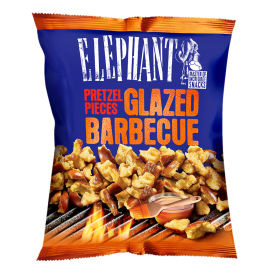 ELEPHANT BAKES PRETZELS PIECES GLAZED BARBECUE 75gr