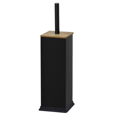 TNS ΠΙΓΚΑΛ ΤΟΥΑΛΕΤΑΣ 5lt ΜΕΤΑΛΛΙΚΟ ΜΑΥΡΟ ΜΕ BAMBOO ΚΑΠΑΚΙ 9,5Χ9,5Χ27CM