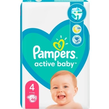 PAMPERS ACTIVE BABY ΠΑΝΕΣ No4 46TEM 9-14K