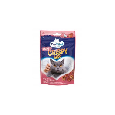 PREVITAL ΣΝΑΚ ΓΙΑ ΓΑΤΕΣ CRISPY MIX ΜΕΙΓΜΑ ΚΡΕΑΤΩΝ 60gr