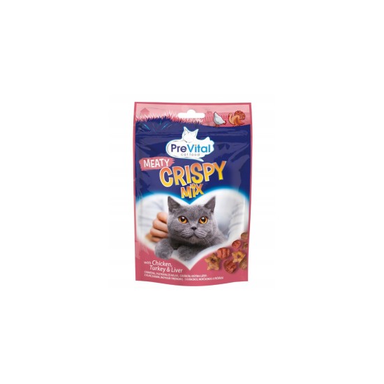 PREVITAL ΣΝΑΚ ΓΙΑ ΓΑΤΕΣ CRISPY MIX ΜΕΙΓΜΑ ΚΡΕΑΤΩΝ 60gr