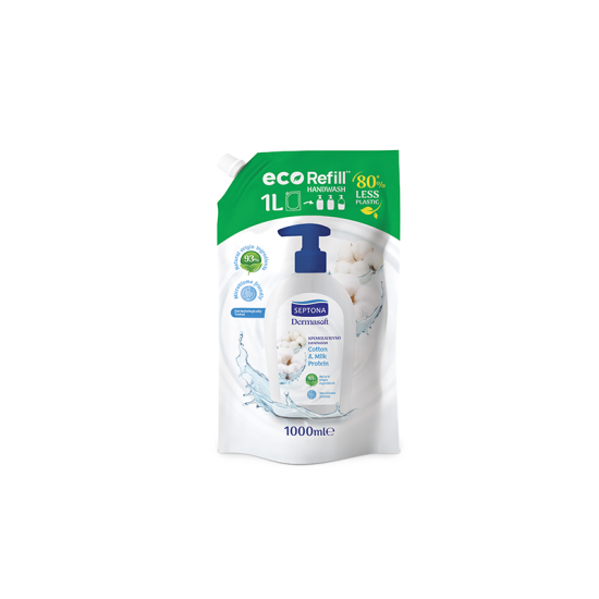 SEPTONA DERMASOFT ΚΡΕΜΟΣΑΠΟΥΝΟ REFILL 1lt COTTON & MILK