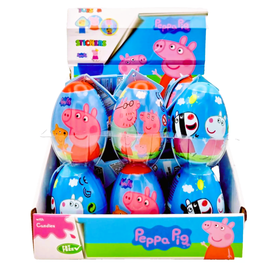 ΑΥΓΟΥΛΑΚΙ ΜΕ ΠΑΙΧΝΙΔΙ ΚΑΙ ΑΥΤΟΚΟΛΛΗΤΑ PEPPA PIG DISPLAY 24ΤΕΜ