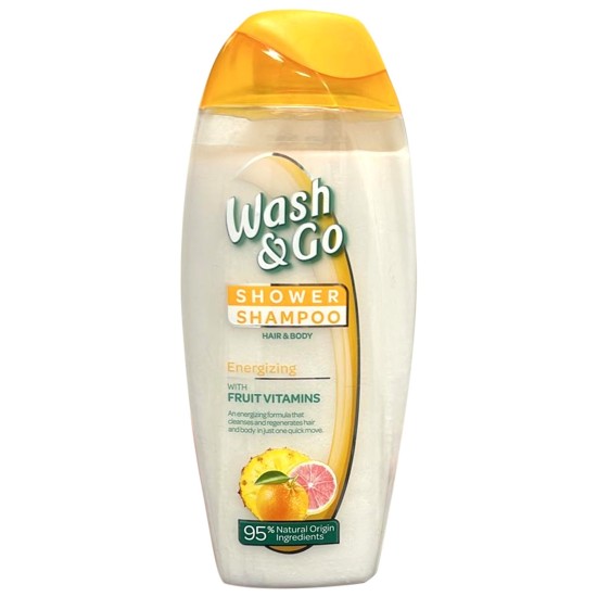 WASH & GO SHAMPOO 250ml - ENERGIZING WITH FRUIT 95% NATURAL