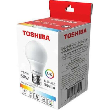 TOSHIBA LED E27 60W. NEUTRAL WHITE ΛΑΜΠΑ