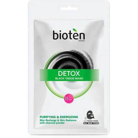 BIOTEN ΥΦΑΣΜΑΤΙΝΗ ΜΑΣΚΑ ΠΡΟΣΩΠΟΥ DETOX BLACK MASK (PURIFUING&ENERGIZING)