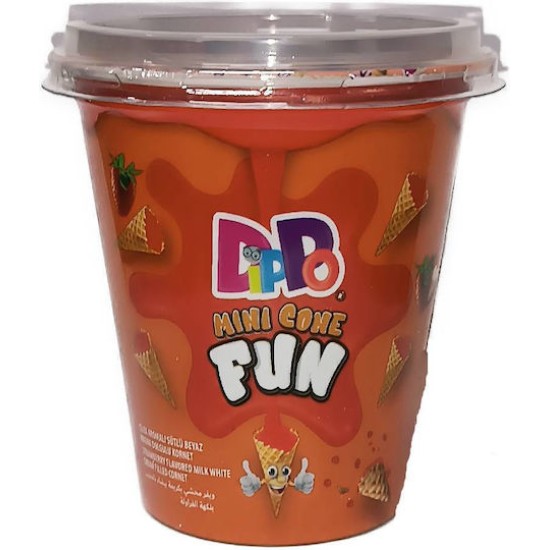DIPPO ΜΙΝΙ CONE FUN ΧΩΝΑΚΙΑ ΜΕ ΓΕΜΙΣΗ ΦΡΑΟΥΛΑ 100GR ΚΥΠΕΛΑΚΙ